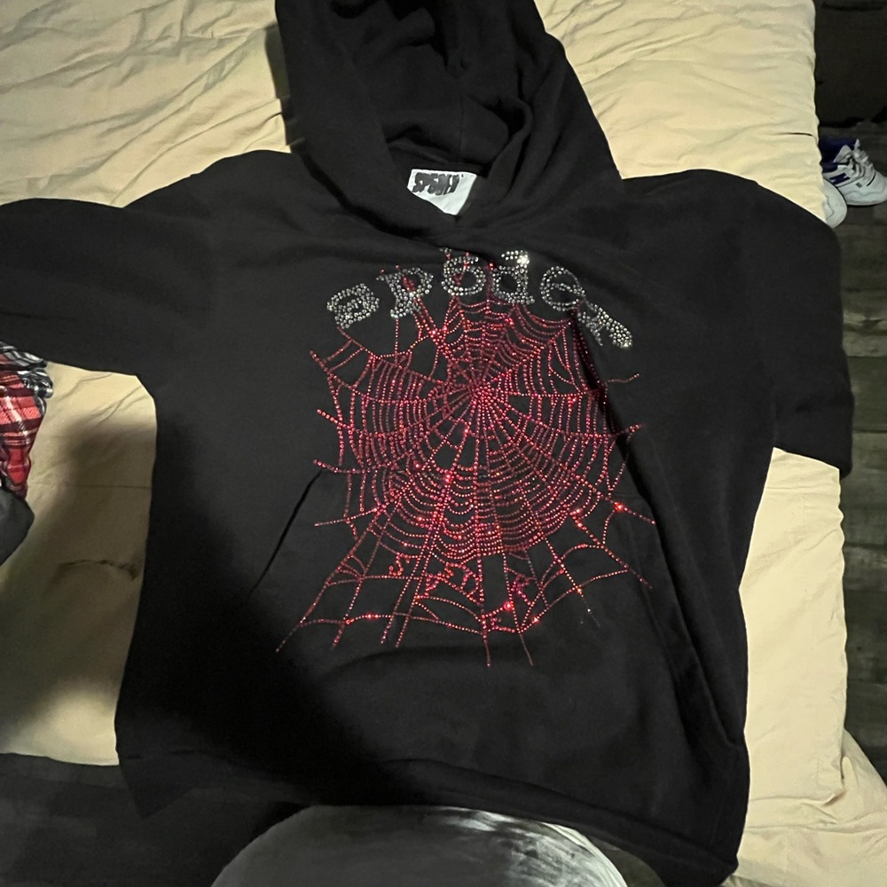 Sp5der Rhinestone OG Web V2 Hoodie